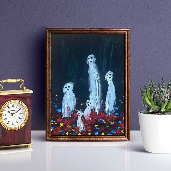 The Woods Original Acrylic Painting Dark Art Eerie Spooky 8x10” Painting - Picture 3 of 10